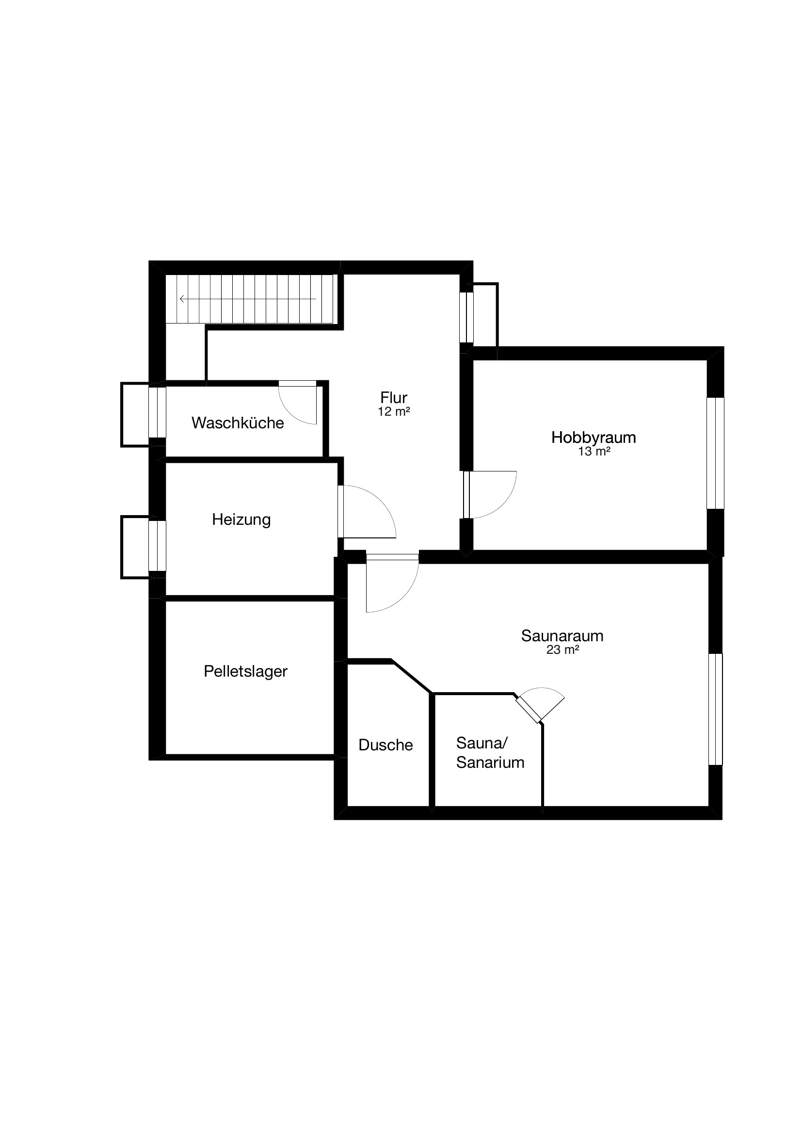 Grundriss Untergeschoss – Einfamilienhaus Am Südhang 9, Marxzell-Burbach