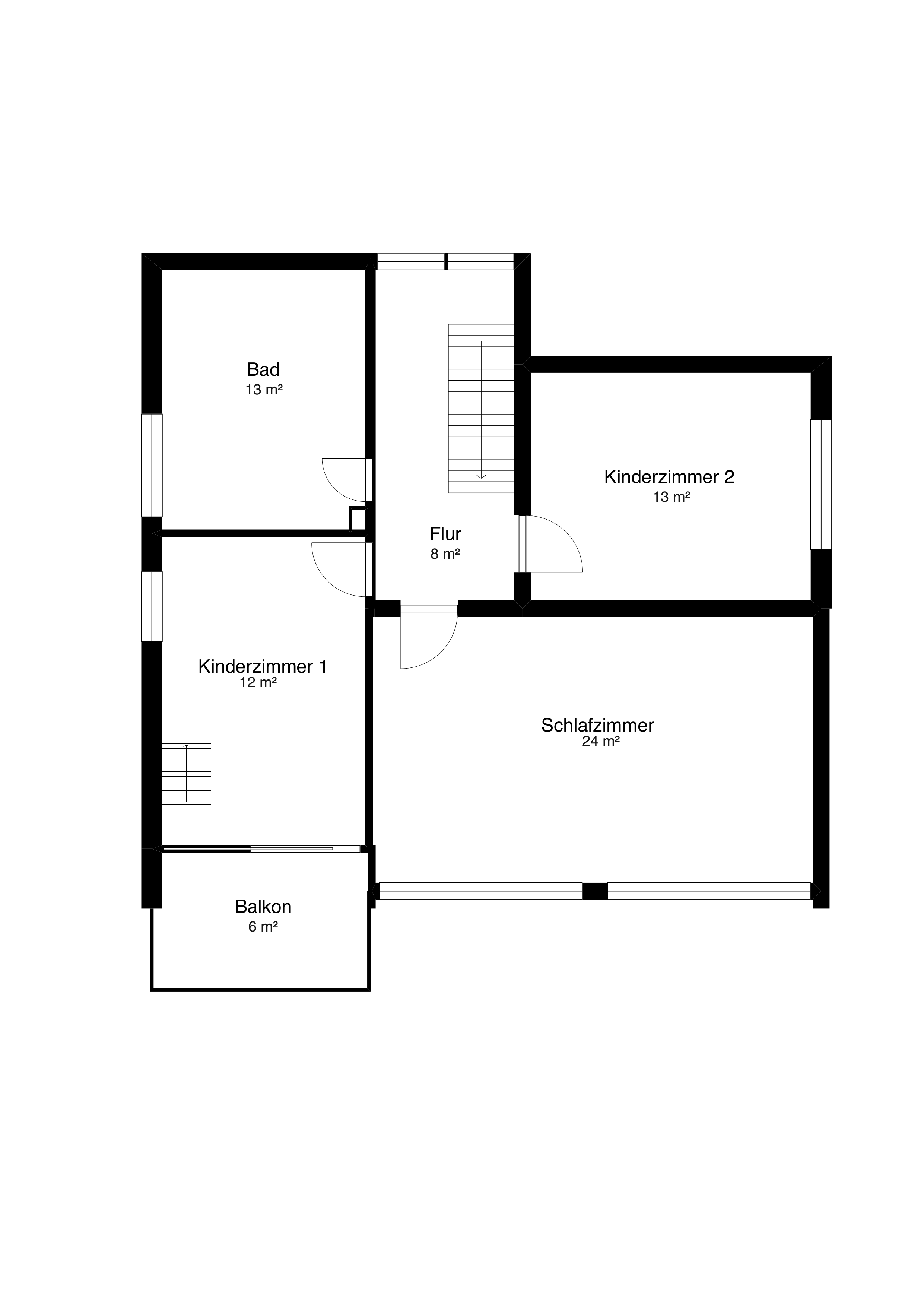 Grundriss Obergeschoss – Einfamilienhaus Am Südhang 9, Marxzell-Burbach